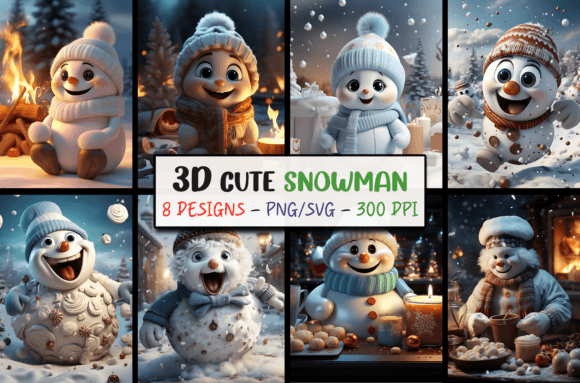 3D Christmas Backgrounds - Snowman SVG: A Festive Design Toolkit