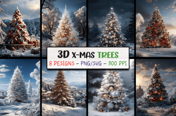 3D Christmas Tree Backgrounds SVG: Your Holiday Design Toolkit