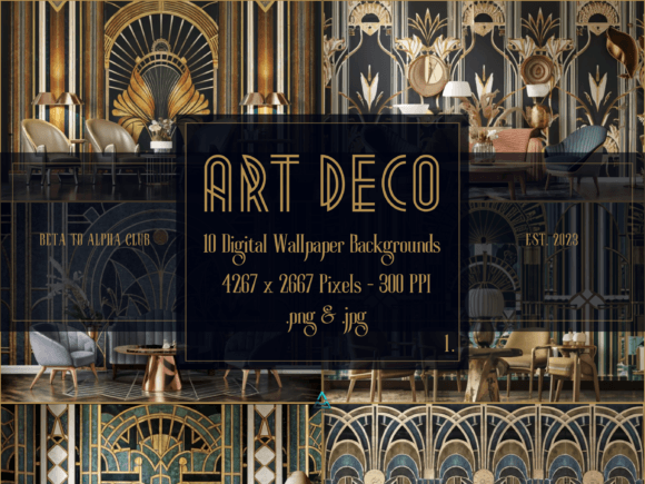 Art Deco Digital Backgrounds Wallpapers for Modern Design