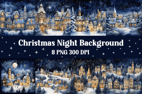 Blue Christmas Backgrounds Digital Paper: Winter Design Assets