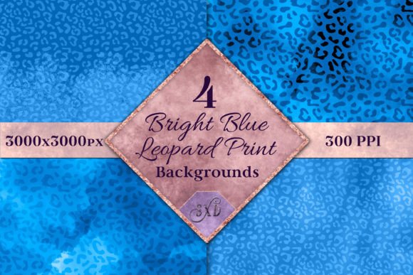 Bright Blue Leopard Print Backgrounds: Bold & Vibrant Design Assets