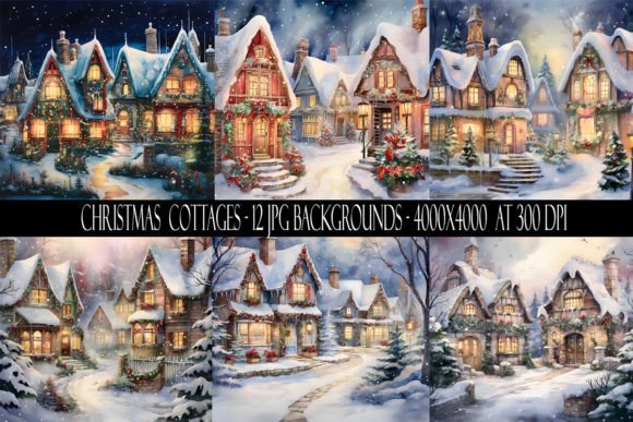 Bring Rustic Holiday Charm to Your Designs with Christmas Cottage Backgrounds