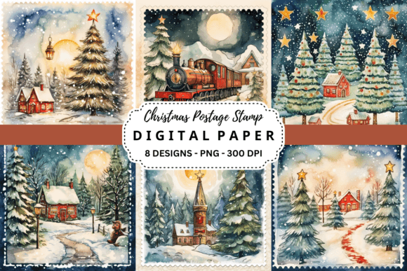 Christmas Postage Stamp Backgrounds: Your Secret Design Asset