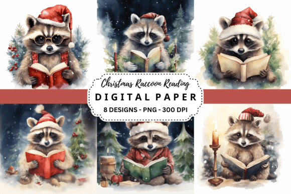 Christmas Raccoon Reading Backgrounds: A Design Asset Deep Dive