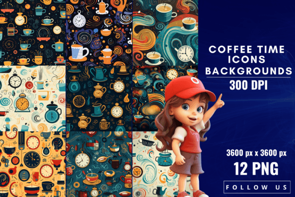 ☕ Coffee Time Icons Backgrounds: A Creative Canvas ⏰