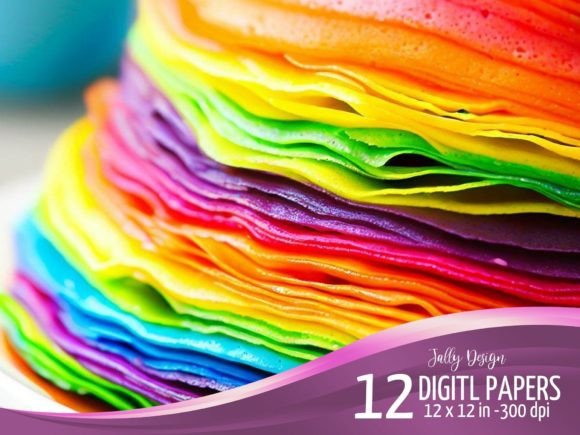 Colorful Rainbow Crepes Backgrounds for Creative Projects