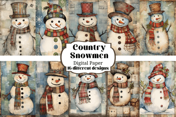 Country Snowmen Junk Journal Backgrounds: A Designer's Guide