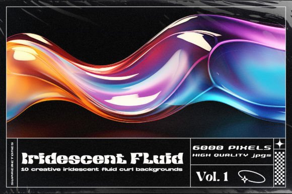 Elevate Your Projects with Fluid Curl Iridescent Backgrounds