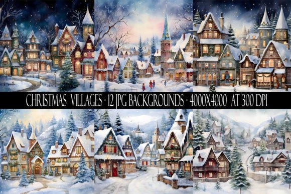 Enchanting Christmas Village Backgrounds for Festive Design