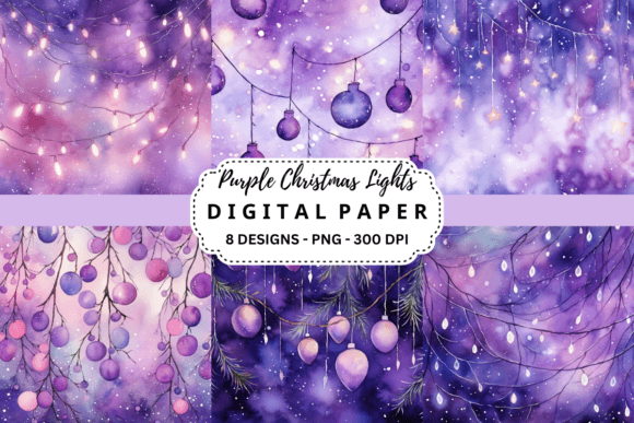Infusing Festive Elegance with Purple Christmas Lights Backgrounds