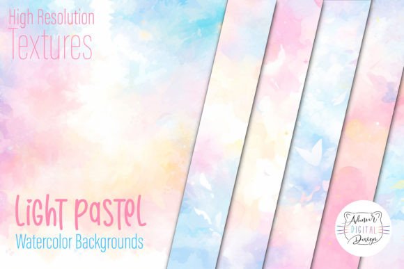Light Pastel Watercolor Backgrounds: Soft, Versatile Design Assets