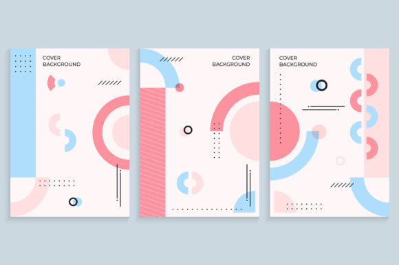 Memphis Backgrounds in Pastel Colors for Modern Designers