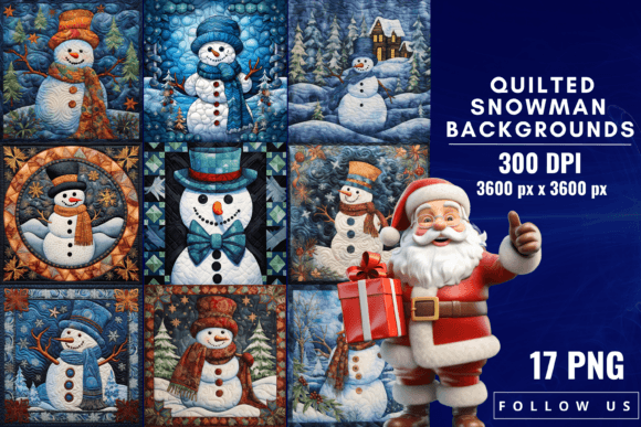 Quilted Snowman Backgrounds: Cozy Design for Winter Projects