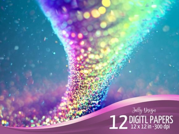 Rainbow Glitter Tornado Backgrounds: Dynamic Design Assets