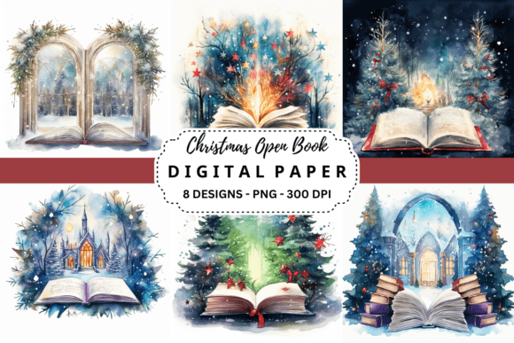 Unwrap Holiday Magic: Christmas Open Book Backgrounds