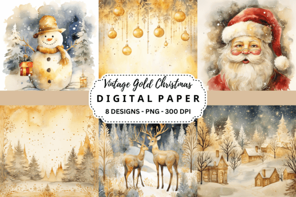 Vintage Gold Christmas Backgrounds: Elevate Your Holiday Designs