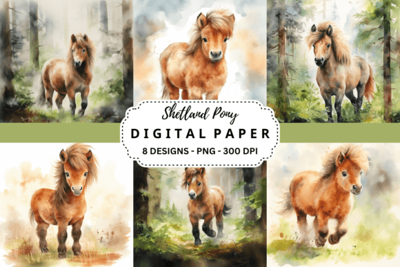 Watercolor Shetland Pony Backgrounds: A Designer's Guide